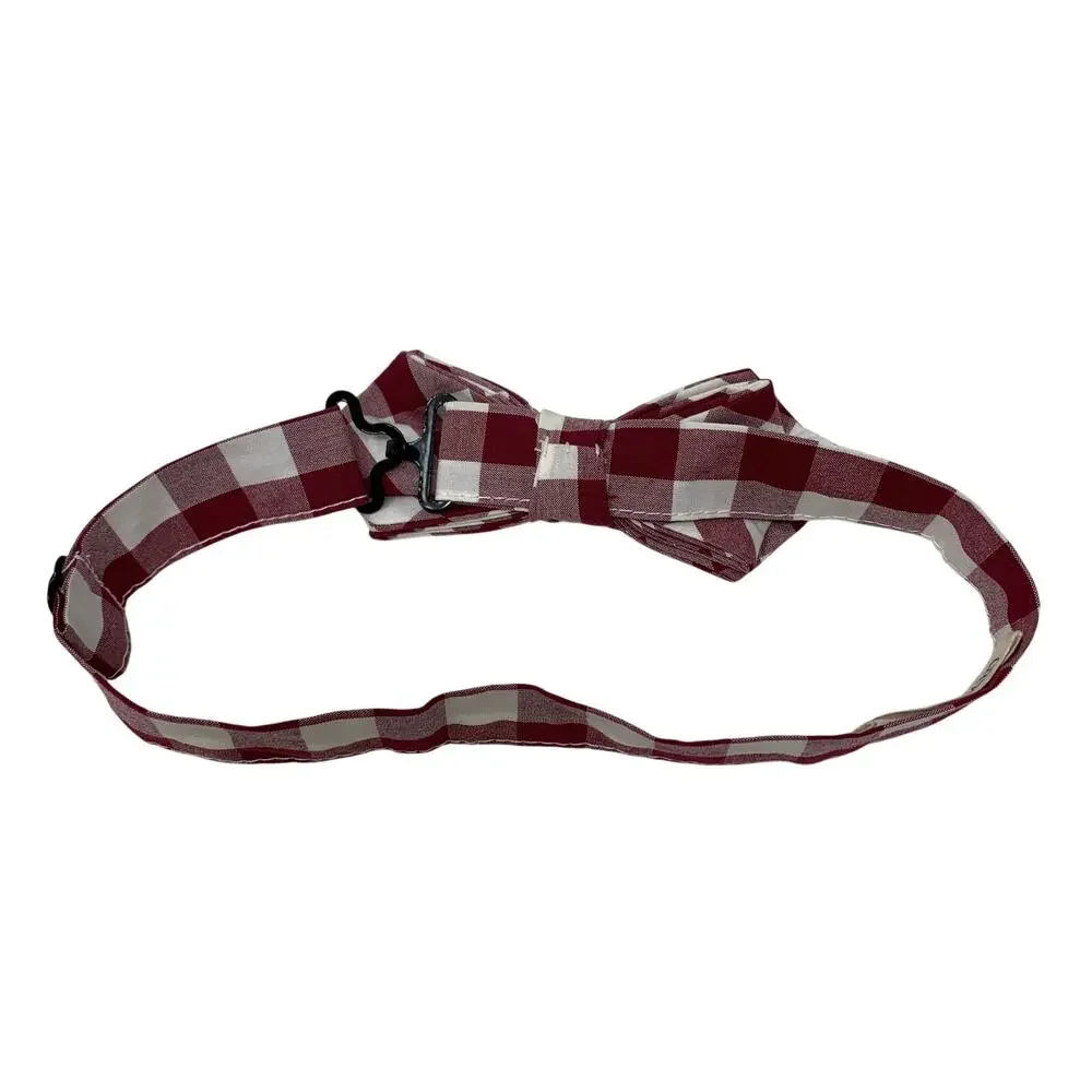 J. Crew Crewcuts Boys Size L/XL Bow Tie Red White Gingham Check Print